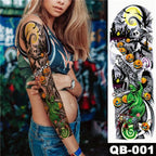 Large Tattoo Sleeve Arm Waterproof Temporary Sticker Tiger Fox For Arm Luxury Colorful Design Stevvex