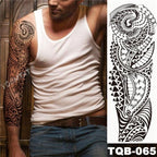 Large Tattoo Sleeve Arm Waterproof Temporary Sticker Tiger Fox For Arm Luxury Colorful Design Stevvex