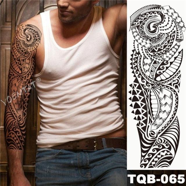 Large Tattoo Sleeve Arm Waterproof Temporary Sticker Tiger Fox For Arm Luxury Colorful Design Stevvex