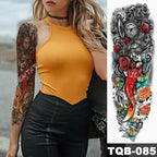 Large Tattoo Sleeve Arm Waterproof Temporary Sticker Tiger Fox For Arm Luxury Colorful Design Stevvex