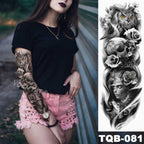 Large Tattoo Sleeve Arm Waterproof Temporary Sticker Tiger Fox For Arm Luxury Colorful Design Stevvex