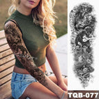 Large Tattoo Sleeve Arm Waterproof Temporary Sticker Tiger Fox For Arm Luxury Colorful Design Stevvex
