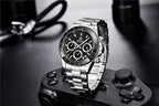 Luxury Men Watches Scratch Resistant Full Stainless Steel Strap Waterproof Sport Quartz Watch Men Fashion Date Clock Chronograph Stevvex