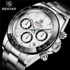 Luxury Men Watches Scratch Resistant Full Stainless Steel Strap Waterproof Sport Quartz Watch Men Fashion Date Clock Chronograph Stevvex