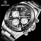 Luxury Men Watches Scratch Resistant Full Stainless Steel Strap Waterproof Sport Quartz Watch Men Fashion Date Clock Chronograph Stevvex