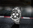 Luxury Men Watches Scratch Resistant Full Stainless Steel Strap Waterproof Sport Quartz Watch Men Fashion Date Clock Chronograph Stevvex