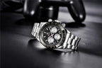 Luxury Men Watches Scratch Resistant Full Stainless Steel Strap Waterproof Sport Quartz Watch Men Fashion Date Clock Chronograph Stevvex