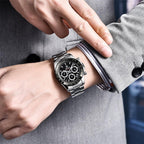 Luxury Men Watches Scratch Resistant Full Stainless Steel Strap Waterproof Sport Quartz Watch Men Fashion Date Clock Chronograph Stevvex