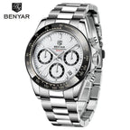 Luxury Men Watches Scratch Resistant Full Stainless Steel Strap Waterproof Sport Quartz Watch Men Fashion Date Clock Chronograph Stevvex