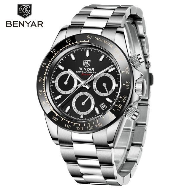 Luxury Men Watches Scratch Resistant Full Stainless Steel Strap Waterproof Sport Quartz Watch Men Fashion Date Clock Chronograph Stevvex