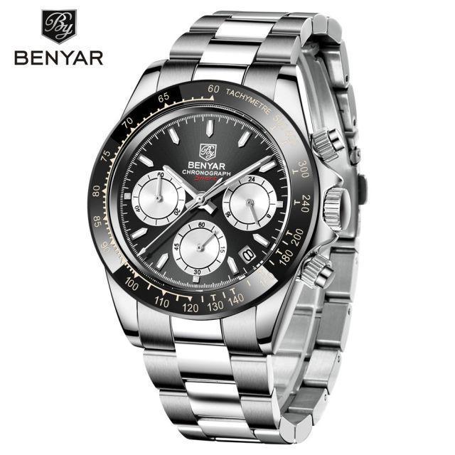 Luxury Men Watches Scratch Resistant Full Stainless Steel Strap Waterproof Sport Quartz Watch Men Fashion Date Clock Chronograph Stevvex