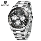 Luxury Men Watches Scratch Resistant Full Stainless Steel Strap Waterproof Sport Quartz Watch Men Fashion Date Clock Chronograph Stevvex