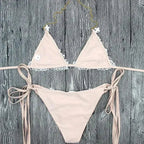 Jeweled Bikini Crochet Jewelry Bikini Set two pieces Swimsuit Crystal