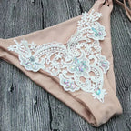 Jeweled Bikini Crochet Jewelry Bikini Set two pieces Swimsuit Crystal