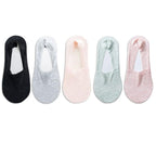 5 Pairs Fashion Women Girls Summer Socks 7 Color Style Lace Flower Short Sock Antiskid Invisible Ankle Socks For Women Stevvex