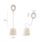 Creative USB Table Light Morden College Dorm Bedroom Study Led Desk Lamp Pen Container Macaroon Eye Protection Ring Table Lamp Decorative Table Lamp Cute Study Lamps for Bedroom Décor Stevvex