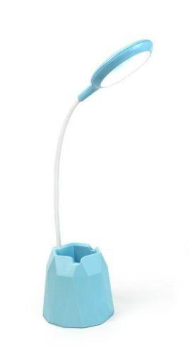 Creative USB Table Light Morden College Dorm Bedroom Study Led Desk Lamp Pen Container Macaroon Eye Protection Ring Table Lamp Decorative Table Lamp Cute Study Lamps for Bedroom Décor Stevvex
