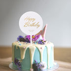 1Pcs Metal Happy Birthday Cake Topper Artificial flowers Cake Toppers Happy Birthday Cake Topper Metal And Acrylic Cake Decoration With Pink Artificial Flower Cluster For DIY Baby Shower Birthday Party Decoration Baking Decor Stevvex