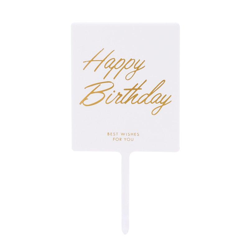 1Pcs Metal Happy Birthday Cake Topper Artificial flowers Cake Toppers Happy Birthday Cake Topper Metal And Acrylic Cake Decoration With Pink Artificial Flower Cluster For DIY Baby Shower Birthday Party Decoration Baking Decor Stevvex