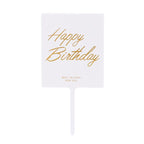 1Pcs Metal Happy Birthday Cake Topper Artificial flowers Cake Toppers Happy Birthday Cake Topper Metal And Acrylic Cake Decoration With Pink Artificial Flower Cluster For DIY Baby Shower Birthday Party Decoration Baking Decor Stevvex