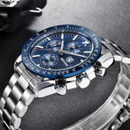 Men Top Luxury Full Steel Business Quartz Watch Men's Casual Waterproof Analog Chronograph Sports Stainless Steel Strap Watches