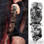 Luxury Black Temporary Tattoo Waterproof Big Lion Tattoo For Body Arm Legs Modern Large Design Stevvex