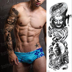 Luxury Black Temporary Tattoo Waterproof Big Lion Tattoo For Body Arm Legs Modern Large Design Stevvex