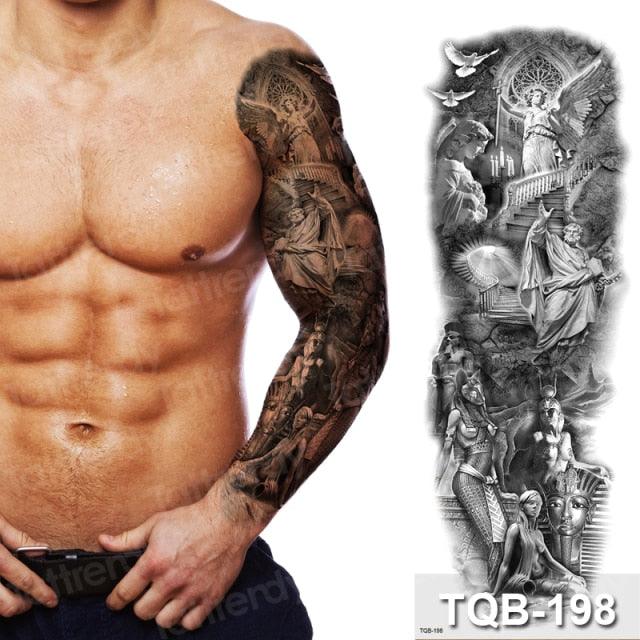 Luxury Black Temporary Tattoo Waterproof Big Lion Tattoo For Body Arm Legs Modern Large Design Stevvex