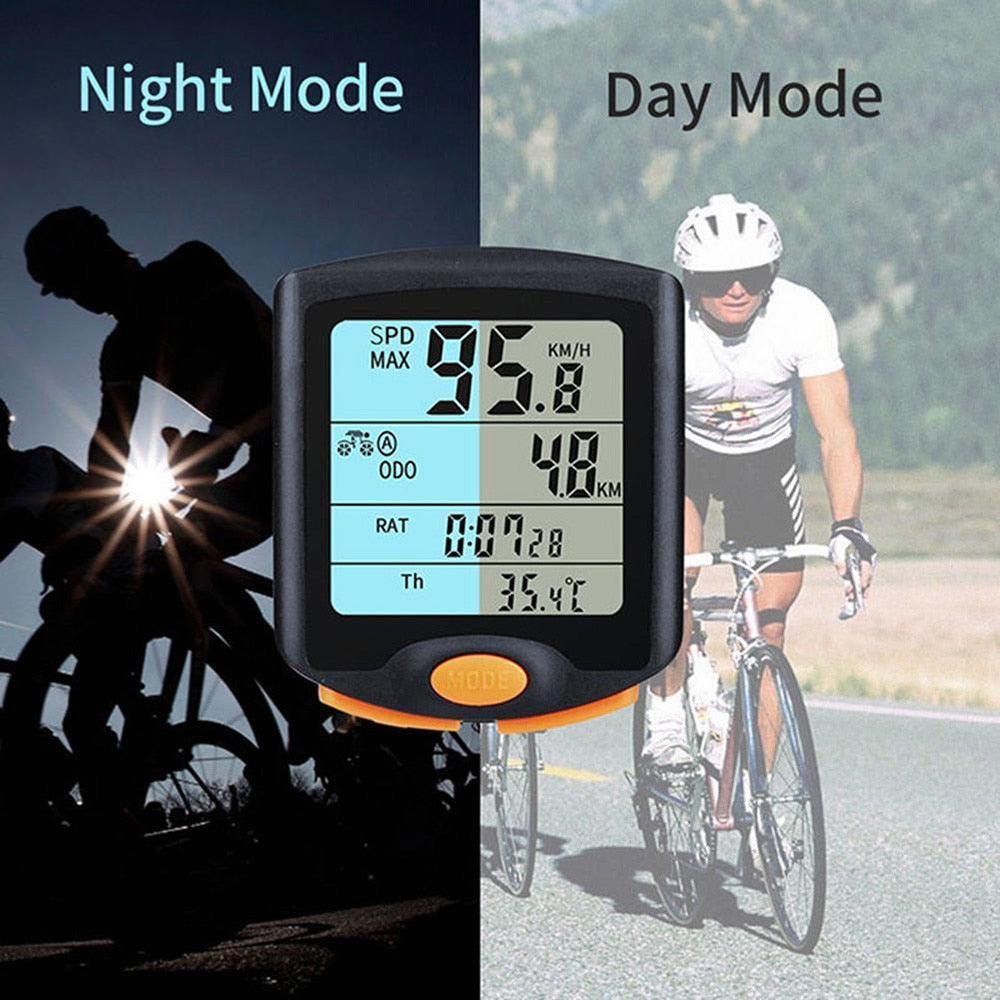 Bike Speed Meter Digital Bike Computer Multifunction Waterproof Sports Sensors Bicycle Computer Speedometer Waterproof 4 Line Display Odometer Cycling Multi Function Design Stevvex