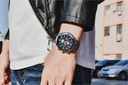 Multifunction Luxury 2021 Men's Watch Quartz Genuine Leather Strap Sport Chronograph Waterproof Men Wrist Watch Stevvex