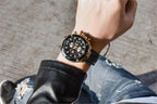 Multifunction Luxury 2021 Men's Watch Quartz Genuine Leather Strap Sport Chronograph Waterproof Men Wrist Watch Stevvex