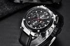 Multifunction Luxury 2021 Men's Watch Quartz Genuine Leather Strap Sport Chronograph Waterproof Men Wrist Watch Stevvex