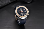 Multifunction Luxury 2021 Men's Watch Quartz Genuine Leather Strap Sport Chronograph Waterproof Men Wrist Watch Stevvex