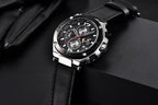 Multifunction Luxury 2021 Men's Watch Quartz Genuine Leather Strap Sport Chronograph Waterproof Men Wrist Watch Stevvex
