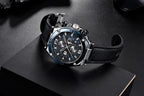 Multifunction Luxury 2021 Men's Watch Quartz Genuine Leather Strap Sport Chronograph Waterproof Men Wrist Watch Stevvex