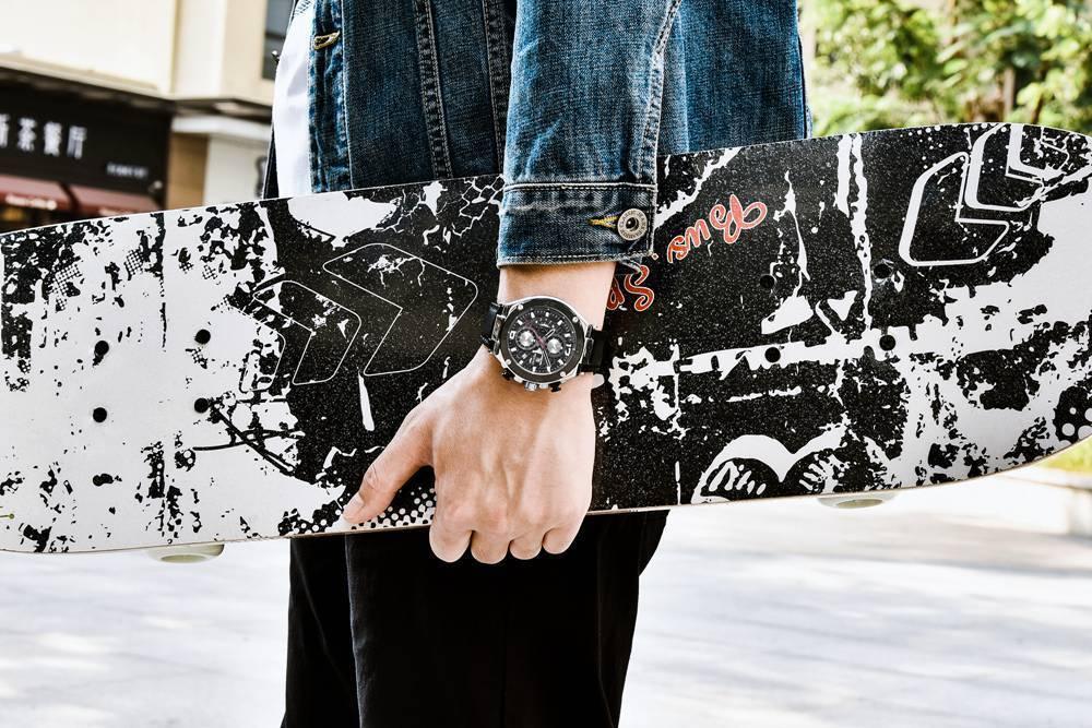 Multifunction Luxury 2021 Men's Watch Quartz Genuine Leather Strap Sport Chronograph Waterproof Men Wrist Watch Stevvex