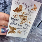 Luxury Flash Metallic Waterproof Temporary Tattoo Gold Silver Flower Tattoo Sticker Long Lasting Gold Design For Womens Stevvex