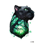Temporary Animal Head Wolf Design Waterproof Body Sticker Fashion Tattoo For Womens Mens