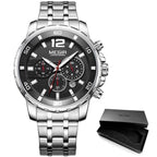 Luxury Men's Gold Business Watches Quartz Analogue Wristwatch Stainless Steel Waterproof Luminous Watch Stevvex