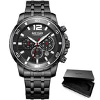 Luxury Men's Gold Business Watches Quartz Analogue Wristwatch Stainless Steel Waterproof Luminous Watch Stevvex