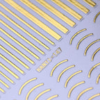 Gold 3D Nail Sticker Curve Stripe Lines Nails Stickers Gradient Adhesive Striping Tape Nail Foil Nail Art Stickers Decals Silver Strip Line Nail Decal Self-Adhesive 3D Wave Decal Decoration Metallic Curve Design Decoration for Women Girls Stevvex