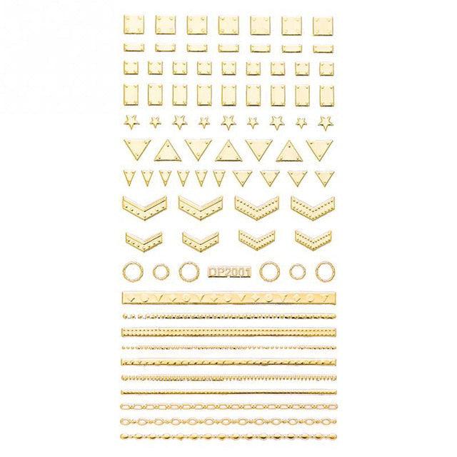 Gold 3D Nail Sticker Curve Stripe Lines Nails Stickers Gradient Adhesive Striping Tape Nail Foil Nail Art Stickers Decals Silver Strip Line Nail Decal Self-Adhesive 3D Wave Decal Decoration Metallic Curve Design Decoration for Women Girls Stevvex