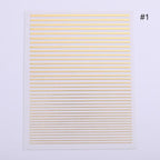 Gold 3D Nail Sticker Curve Stripe Lines Nails Stickers Gradient Adhesive Striping Tape Nail Foil Nail Art Stickers Decals Silver Strip Line Nail Decal Self-Adhesive 3D Wave Decal Decoration Metallic Curve Design Decoration for Women Girls Stevvex