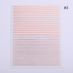 Gold 3D Nail Sticker Curve Stripe Lines Nails Stickers Gradient Adhesive Striping Tape Nail Foil Nail Art Stickers Decals Silver Strip Line Nail Decal Self-Adhesive 3D Wave Decal Decoration Metallic Curve Design Decoration for Women Girls Stevvex