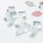 5Pairs 0-2Y Infant Baby Socks Baby Socks for Girls Cotton Mesh Cute Newborn Boy Toddler Socks Baby Clothes Accessories Stevvex