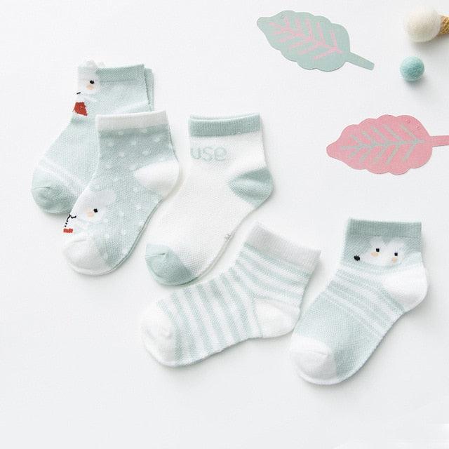 5Pairs 0-2Y Infant Baby Socks Baby Socks for Girls Cotton Mesh Cute Newborn Boy Toddler Socks Baby Clothes Accessories Stevvex
