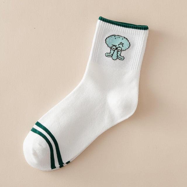 Kawaii Women Animals Cartoon Tube Socks Cute Egg Rabbit Panther Cotton Long Socks Female and Ladies Pink Milk White Short Ankle Socks For Women Stevvex
