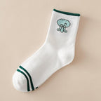Kawaii Women Animals Cartoon Tube Socks Cute Egg Rabbit Panther Cotton Long Socks Female and Ladies Pink Milk White Short Ankle Socks For Women Stevvex