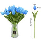 10PCS PU Fake Tulips Real Touch beautiful and Eligant Flower Real Touch Bouquet For Wedding Decoration Flowers Home Garden Decor Stevvex