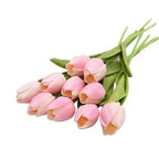 10PCS PU Fake Tulips Real Touch beautiful and Eligant Flower Real Touch Bouquet For Wedding Decoration Flowers Home Garden Decor Stevvex
